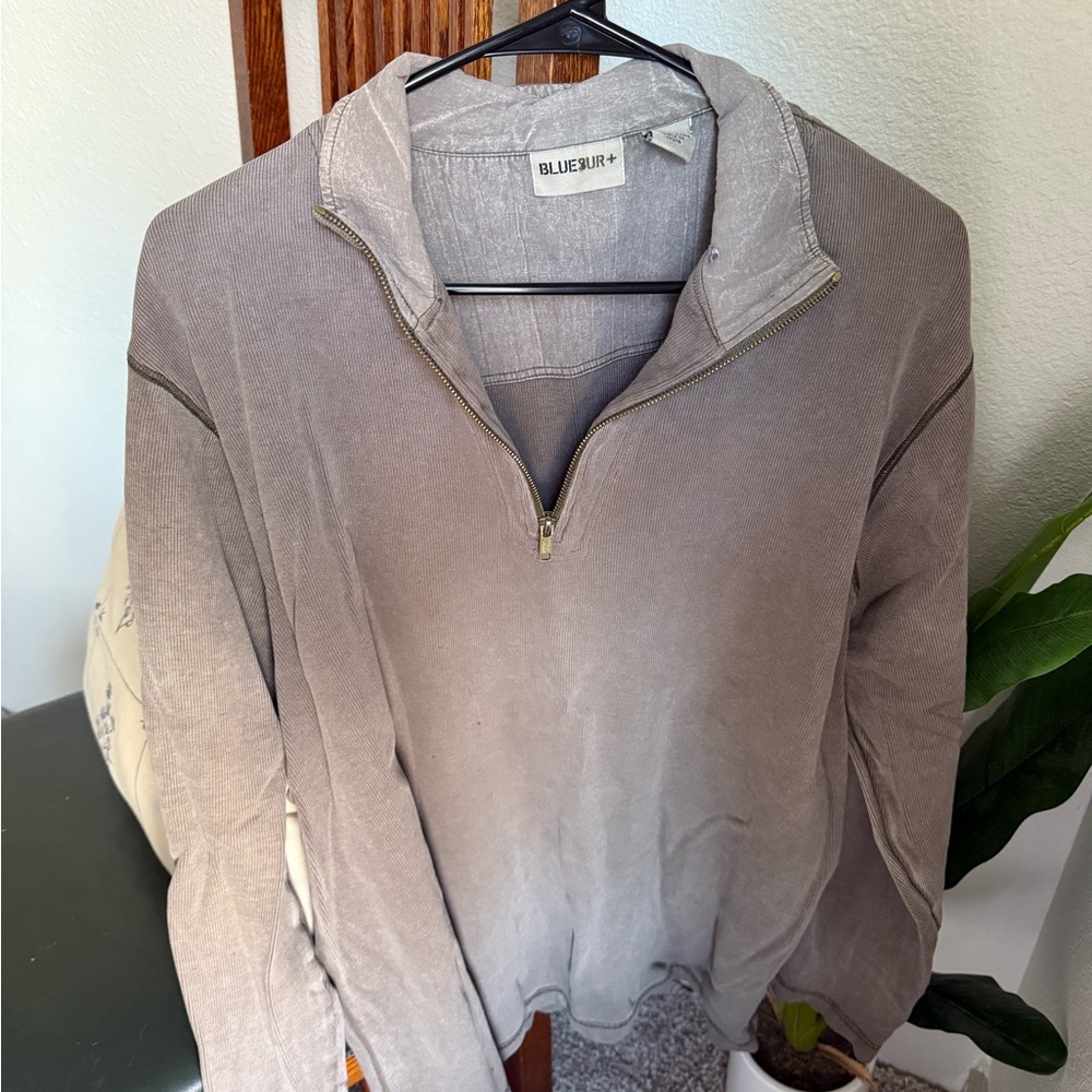 Oversized Textured Quarter Zip